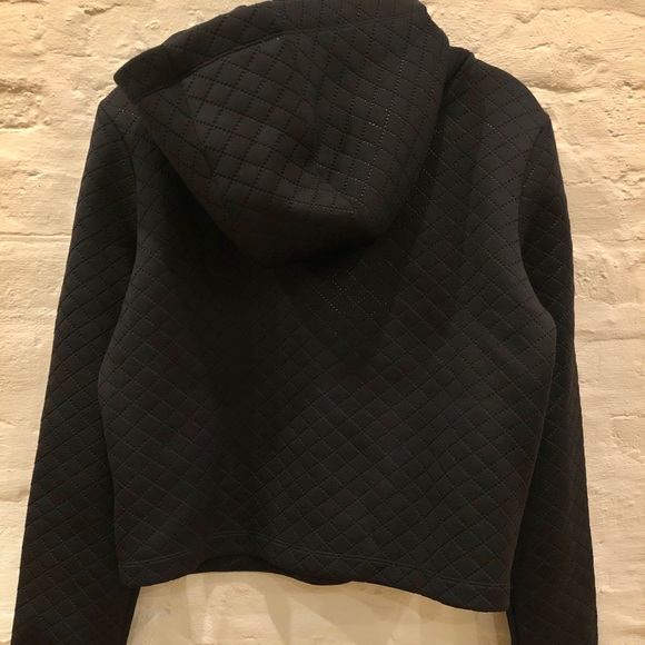 Quilted Adidas Cropped Hoodie with Trefoil Logo - Picture 4 of 4